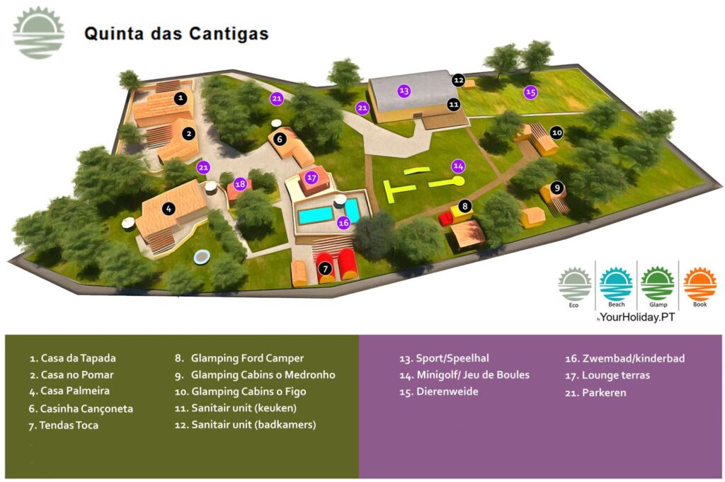 Eco resort Quinta das Cantigas Portugal for your vacation or long stay