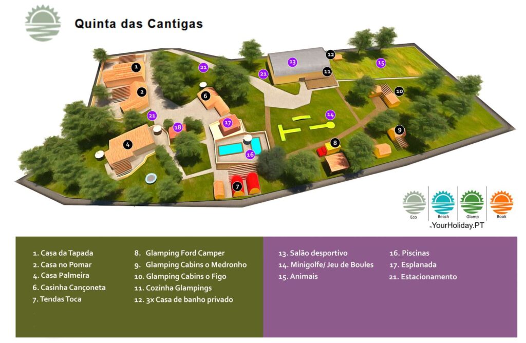 Eco resort Quinta das Cantigas Portugal voor je vakantie of long stay